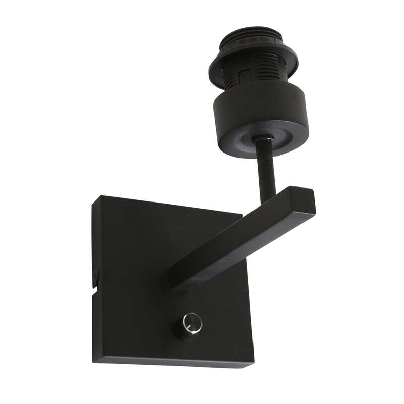 Steinhauer Wandleuchte Wandlampe Stang schwarz holz Metall Schalter E27 LED - 8712746172089