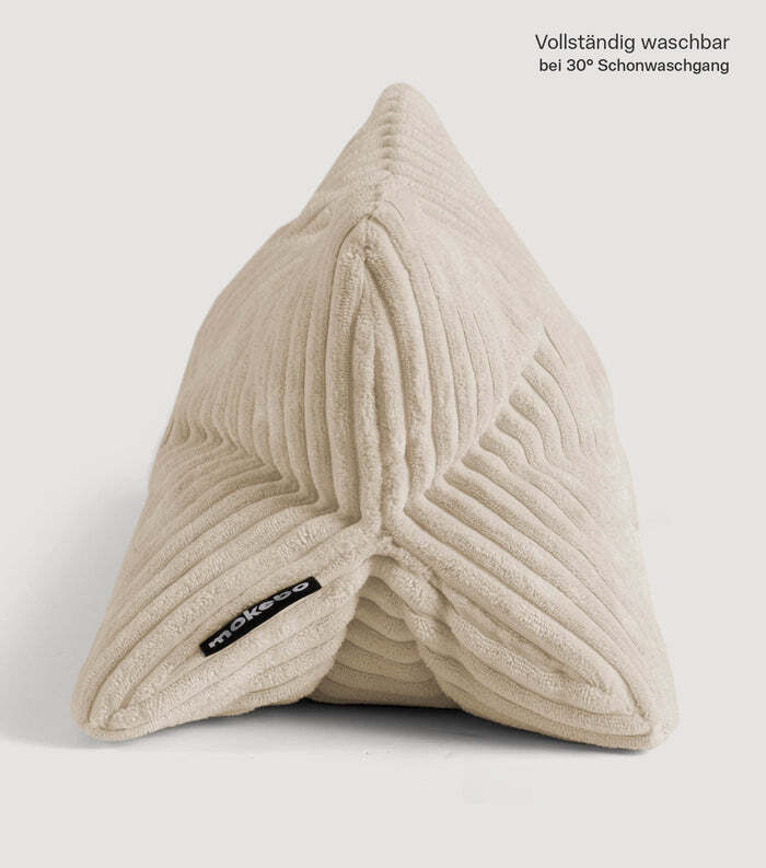 mokebo Nackenkissen Der Leseknochen Nackenstützkissen Cordstoff Lesekissen Beige - 4262436127089