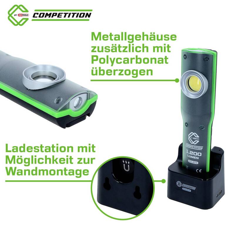 KS Tools LED Werkstattleuchte 5124510 dimmbar 1200 Lumen Akku IP54 robust - 4069465002819