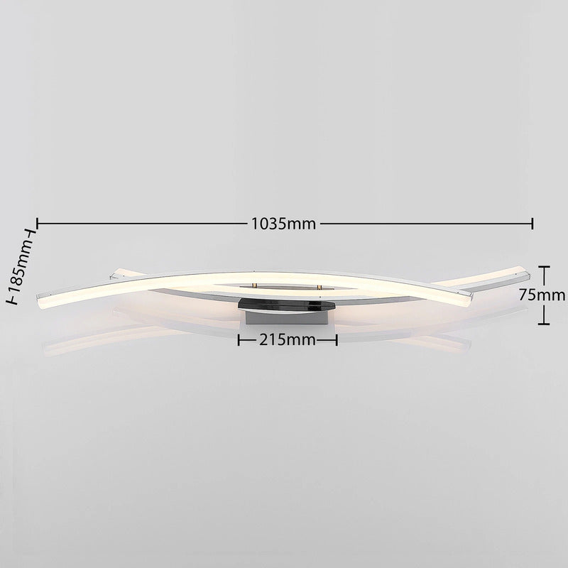 Lindby Deckenleuchte Elarit LED dimmbar Lampe Leuchte chrom 104x18,5cm 3000K - 4251096579901