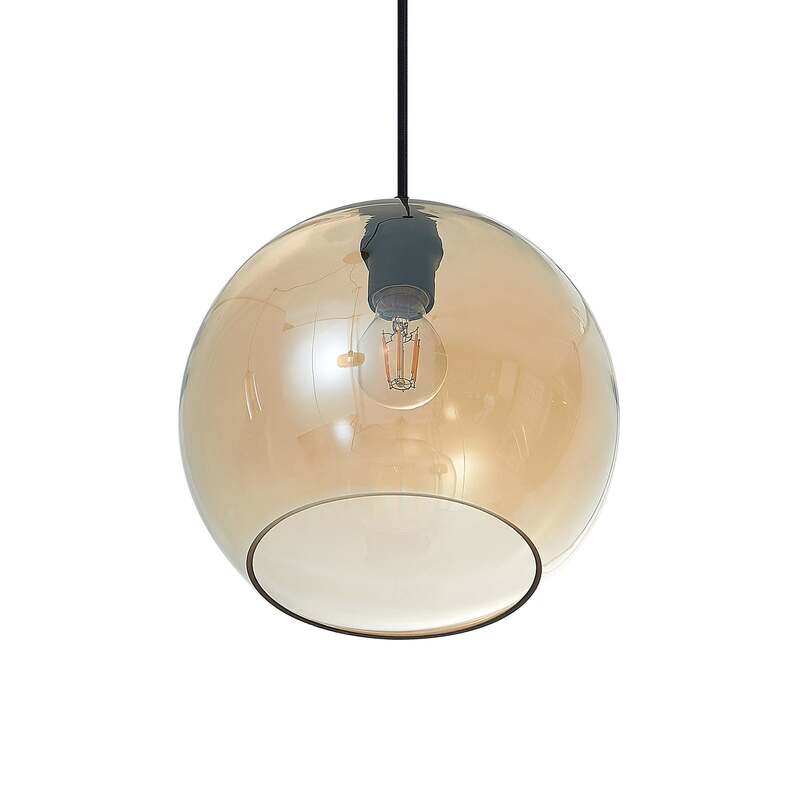 Lucande Pendelleuchte Hängeleuchte Zyli LED dimmbar 3-flammig schwarz amber - 4251911701722