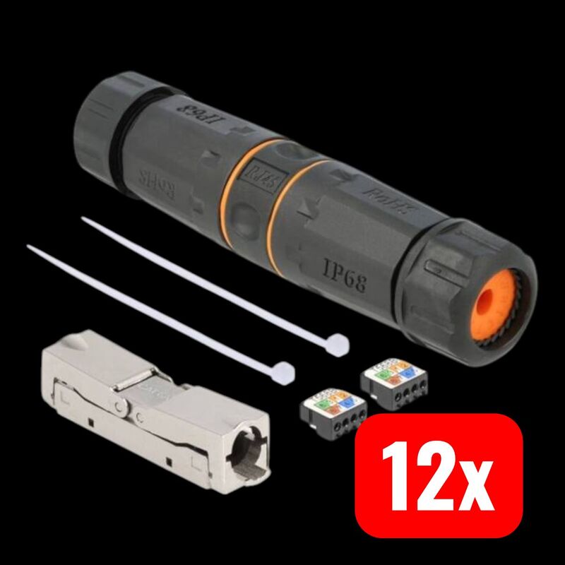 Delock Netzwerk Adapter Kabel LSA Verbinder schwarz IP68 für Außenbereich - 4043619871865