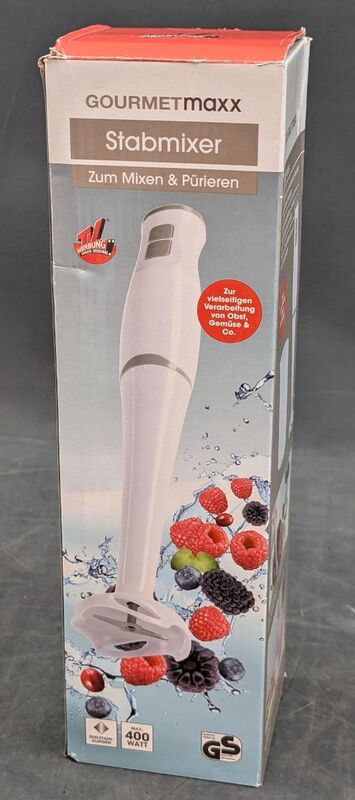 GourmetMaxx Stabmixer Pürierstab Handmixer 400W Mixer Küchenhelfer Weiß 700ml - 4067522047919