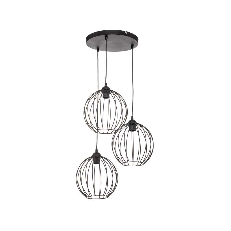 Pendelleuchte Cumera Hängelampe 3-flammig dimmbar schwarz Eisen Ø52cm Lampe - 5902349226309
