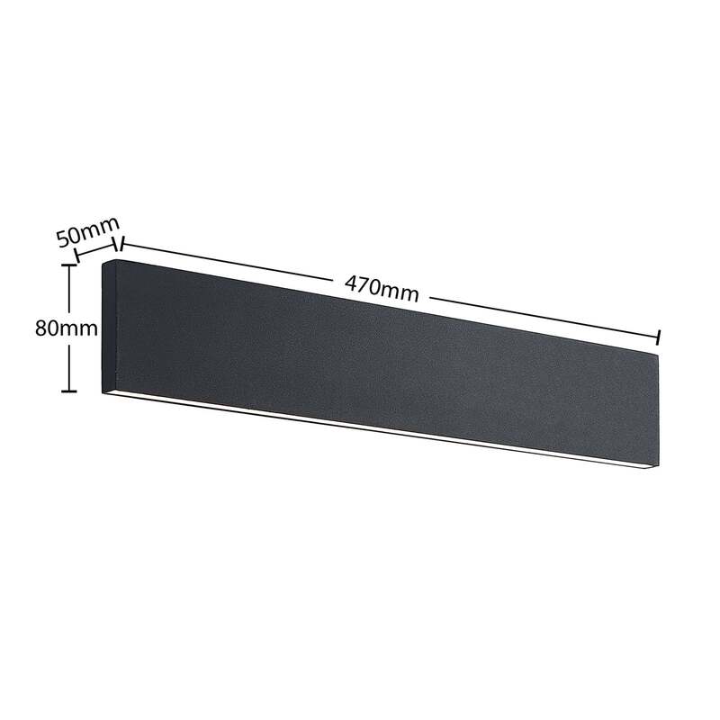 Lindby Wandlampe Wandleuchte LED Leuchte schwarz Stahl warmweiß dimmbar 47 cm - 4251096596762
