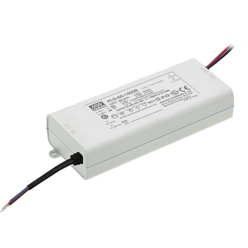 Mean Well SNT LED-Treiber Netzteil Konstantstrom 60W 25-43V 1400mA - 4711287458175