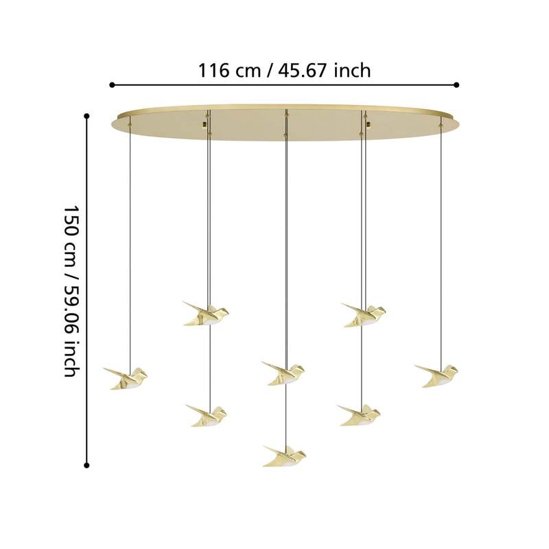 EGLO Stars of Light Pendelleuchte Hängelampe LED Paratebueno messing Vogeldesign - 9008606292196