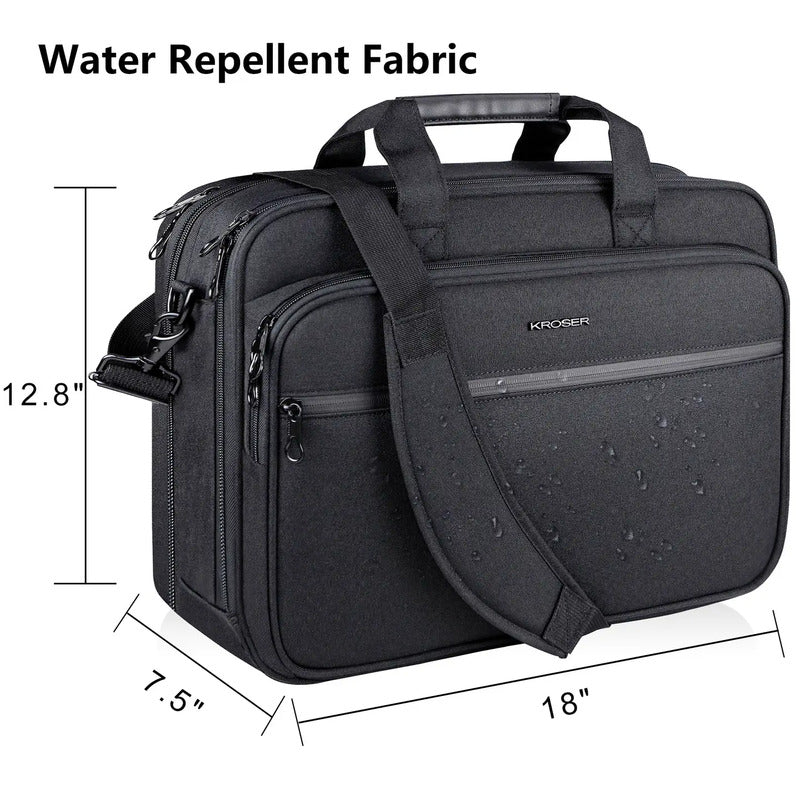 KROSER Notebook 17,3" Tasche Aktenkoffer Laptoptasche Laptop Schultergurt Canvas - 4064161491240