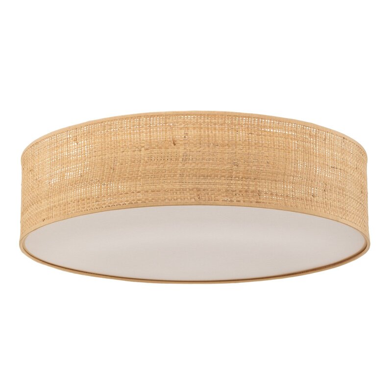 Euluna Deckenleuchte Leano Deckenlampe Deckenlicht Leuchte beige rund aus Rattan - 5902693774884