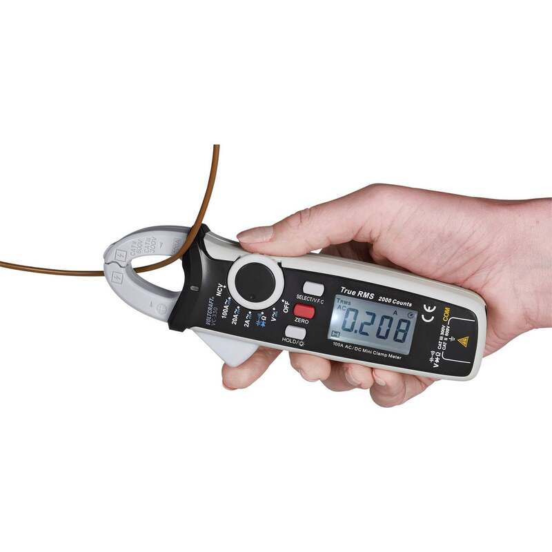 VOLTCRAFT MINI-STROMZANGE VC-330 AC/DC Multimeter mit TrueRMS und Displaybele... - 4016138958751