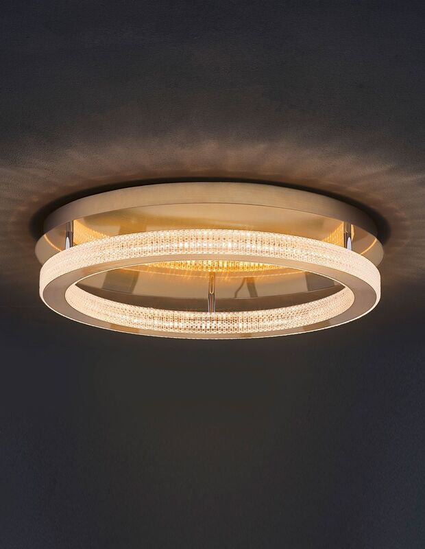 Nova Luce Deckenleuchte Deckenlampe LED FIORE Gold Warmweiß dimmbar Kristall - 5212017424167