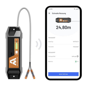 B-Ware Aufmaster AM1 Kabellängenmessgerät IP54 braun 10-1500m 0.25-16mm² Kunststoff
