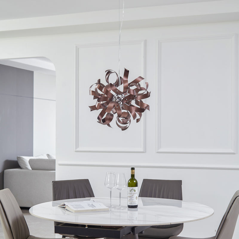 Lucande Hängelampe Kaelor Ø 46 cm kupferfarben Aluminium Hängeleuchte Leuchte - 4251911775921