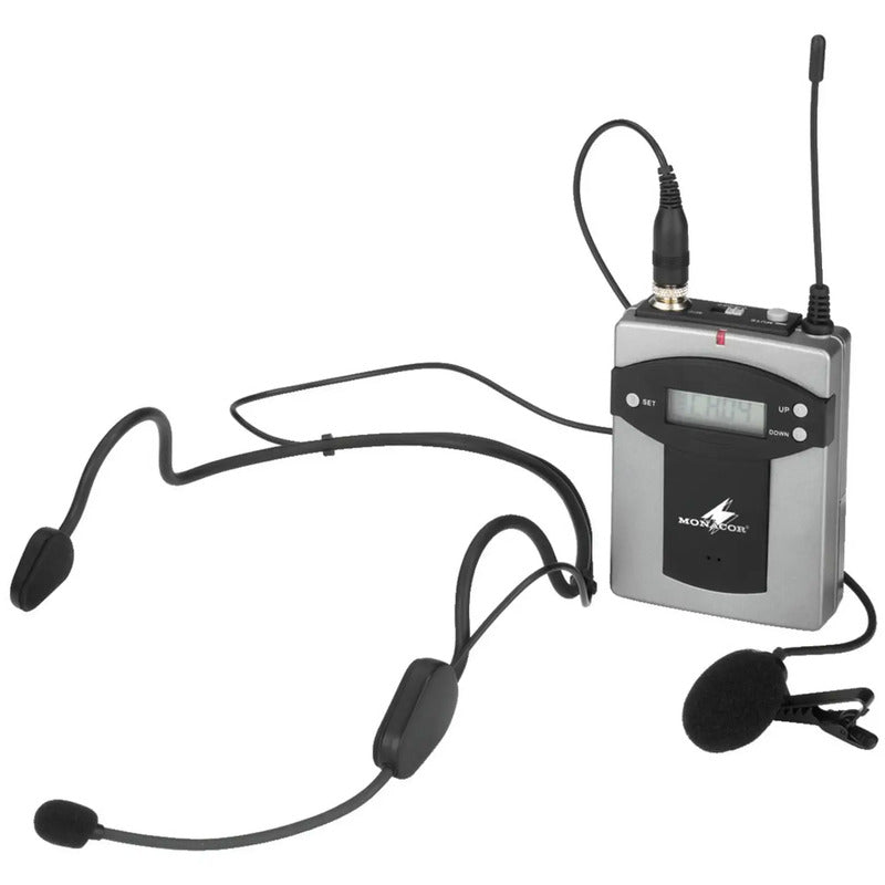 Monacor Headset Sprach-Mikrofon TXA-800HSE Funk Mikrofon Metallgehäuse Schalter - 4007754199345