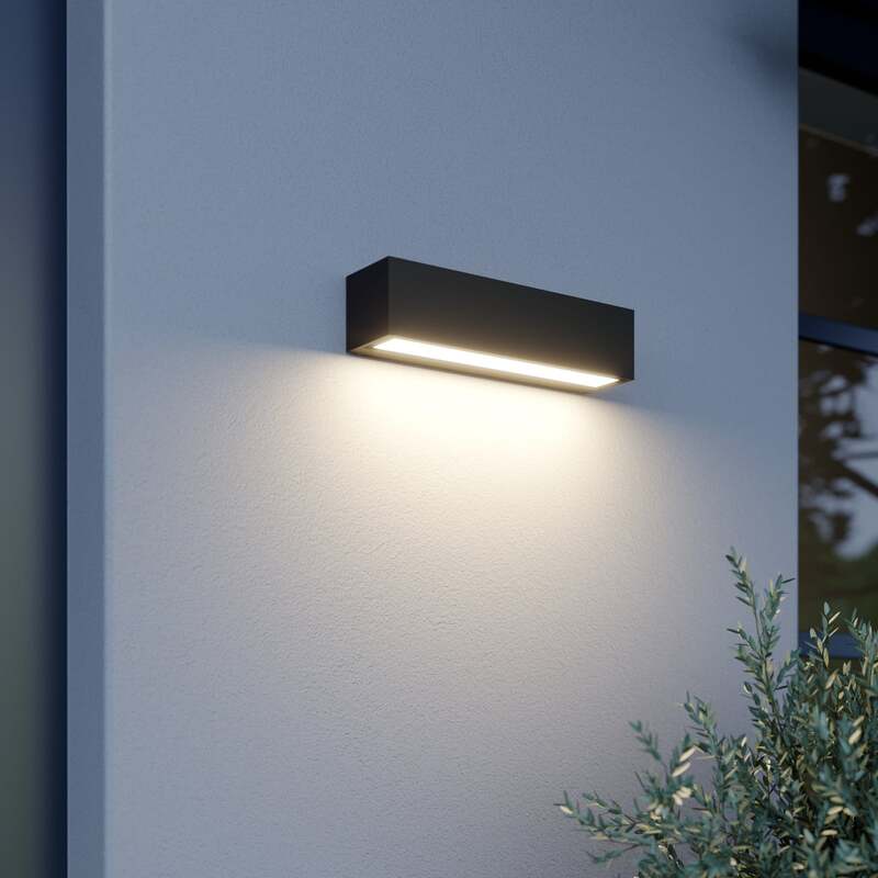 Lucande Außenwandleuchte Wandleuchte Lengo LED Gartenlampe anthrazit 25cm IP65 - 4251096581485
