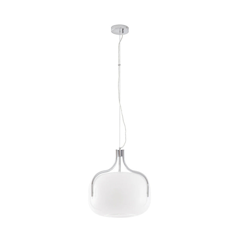 Lucande Hängeleuchte Christo LED Pendelleuchte dimmbar chrom/weiß Ø42cm 44,5cm - 4255830911293