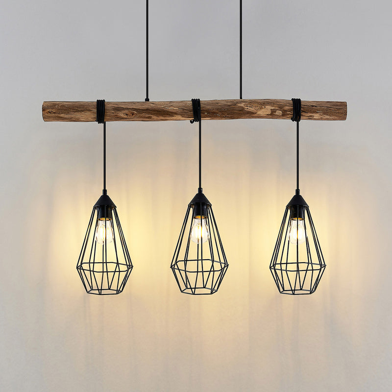Lindby Hängeleuchte Eldarion LED Pendelleuchte Lampe dimmbar schwarz matt 90cm - 4251096581126