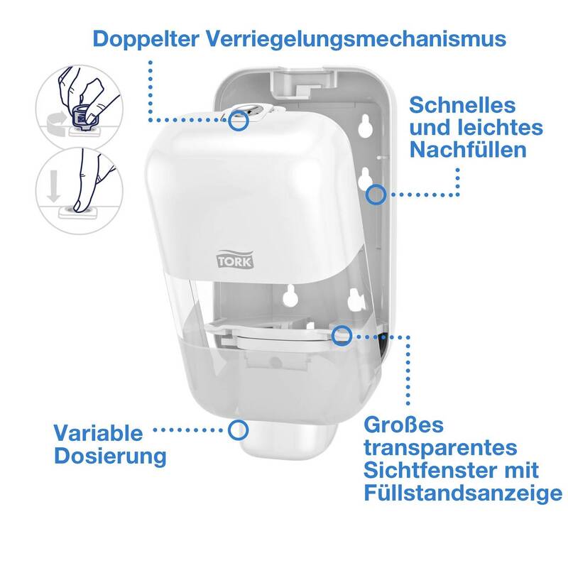 Tork Seifenspender Seifen- und Desinfektionsmittelspender S5 Wandspender weiß - 7322542115749