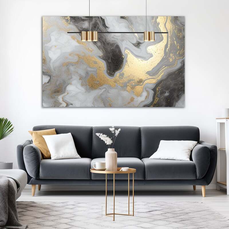 Eco-Light Hängelampe Genesis Hängeleuchte Alu schwarz/gold Deckenlampe - 5902693803690