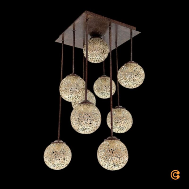 Paul Neuhaus Deckenleuchte Greta 9-flg dimmbar Leuchte Lampe rost gold 55cm - 4012248291252