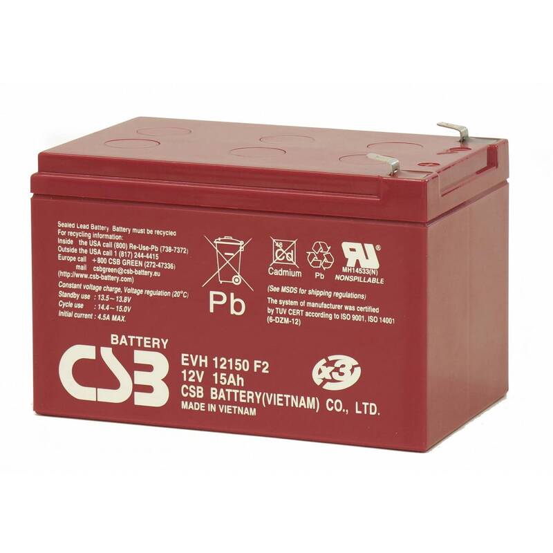CSB Bleiakku EVH 12150 12V 15Ah zyklenfest wartungsfrei für Elektromobilität - 4260030442973