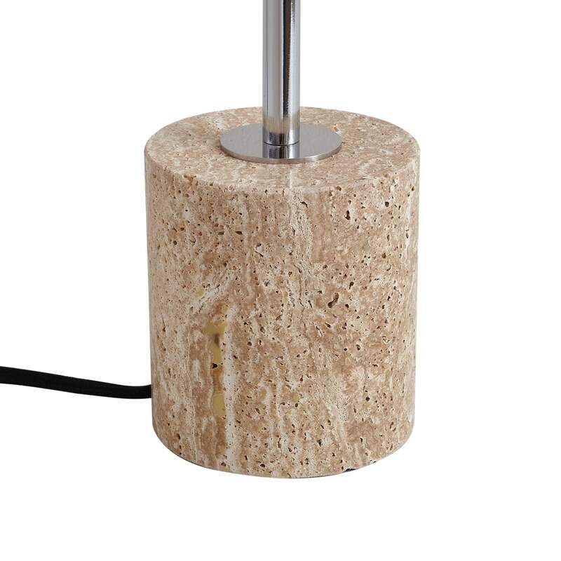 Lindby Tischleuchte Branford LED Lampe Retro beige Metall Travertin 46cm hoch - 4255830903366
