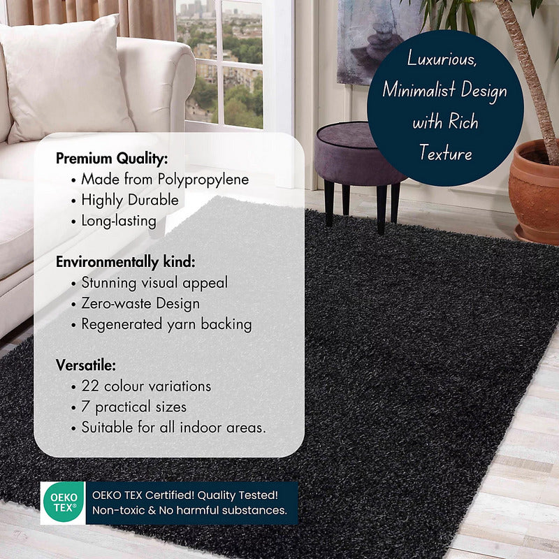 Desire Rugs Teppich Bodenbelag Wohnzimmerteppich Hochflor anthrazit 120 × 170 cm - 5056095216944
