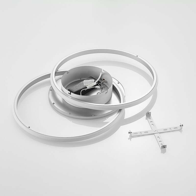 Lucande Deckenlampe LED Senne dimmbar silber Aluminium 63cm Leuchte Licht - 4251096597639