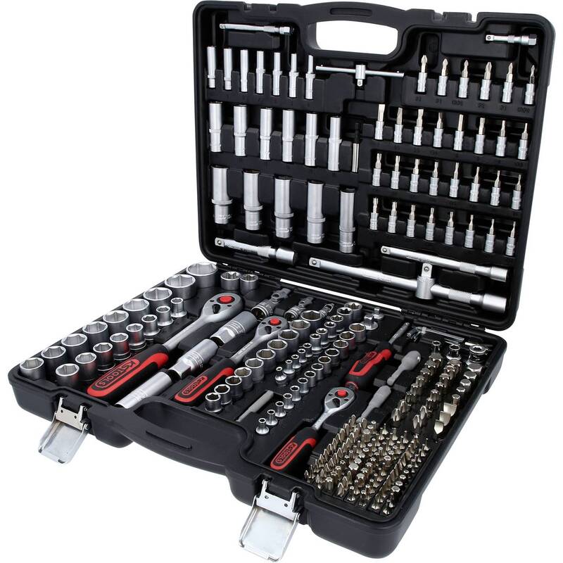 KS Tools Steckschlüsselsatz 1/4" 3/8" 1/2" 255 Teile Chrom-Vanadium Stahl Koffer - 4042146907559