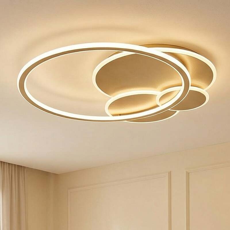 Lucande Deckenleuchte Deckenlampe LED gold Metall dimmbar Circulo 60 cm - 4255830903069