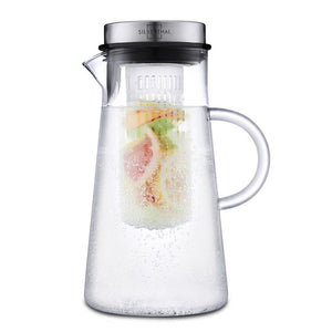 B-Ware SILBERTHAL Karaffe Glaskaraffe Fruchteinsatz Wasserkanne Wasserkrug Klar 2 L
