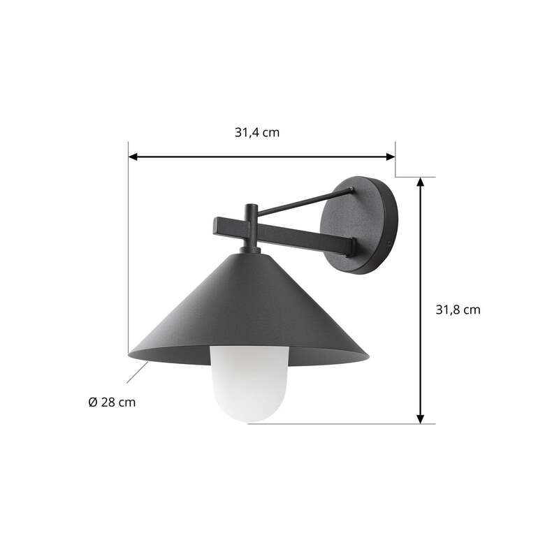Lucande Außenwandleuchte Kiyogi schwarz LED Gartenlampe dimmbar IP65 31cm - 4255830911064