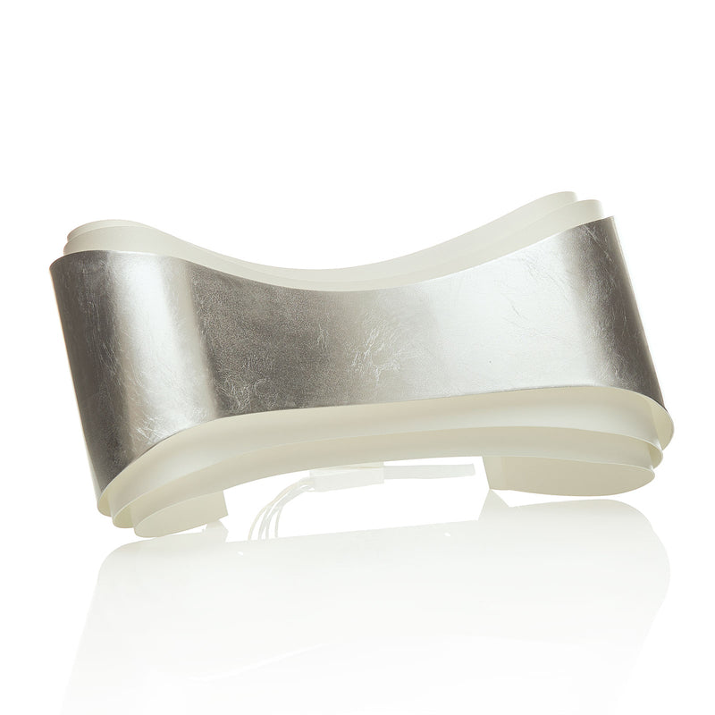 Wandleuchte Wandlampe LED Selène Ionica Glas Metall Blattsilber Weiß satiniert - 8023761114801