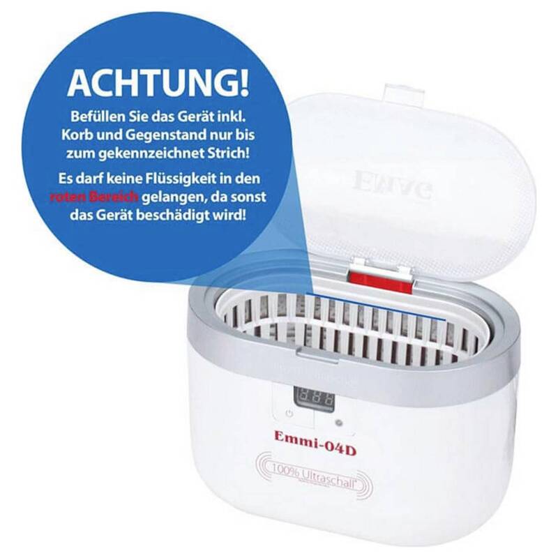 Emag Ultraschallreiniger 40W 0,6l Edelstahl Wanne Reinigung Schmuck Brillen - 4040513601123