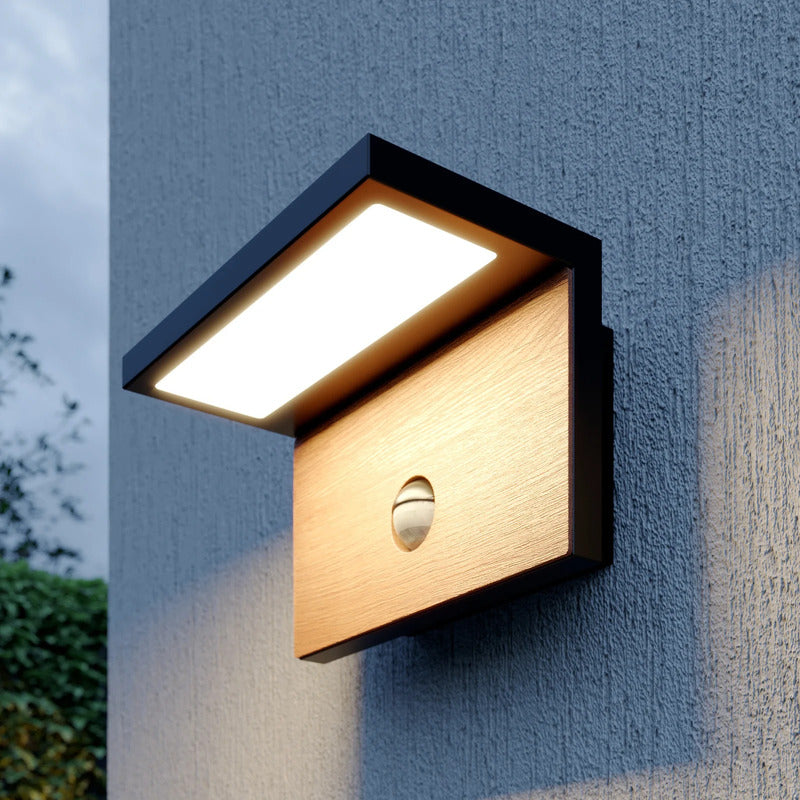 Lucande Außenwandleuchte Lignus LED Gartenlampe mit Bewegungsmelder dunkelgrau - 4251096581553