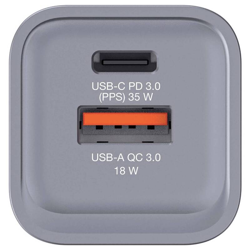 Verbatim Reiseladeadapter Ladegerät GaN USB-C USB-A Grau Smartphone Tablet - 23942322009