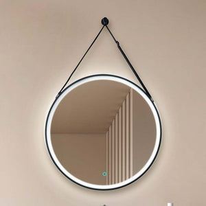 B-Ware Lucande Spiegel Badezimmerspiegel Lelin LED beleuchteter Spiegel CCT schwarz Alu