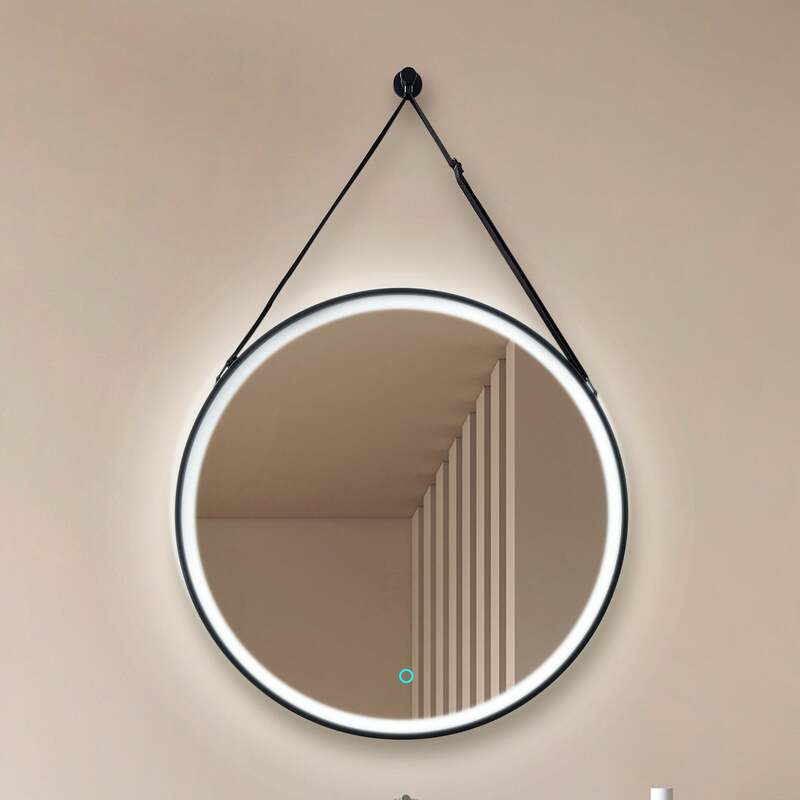Lucande Spiegel Badezimmerspiegel Lelin LED beleuchteter Spiegel CCT schwarz Alu - 4251911777932