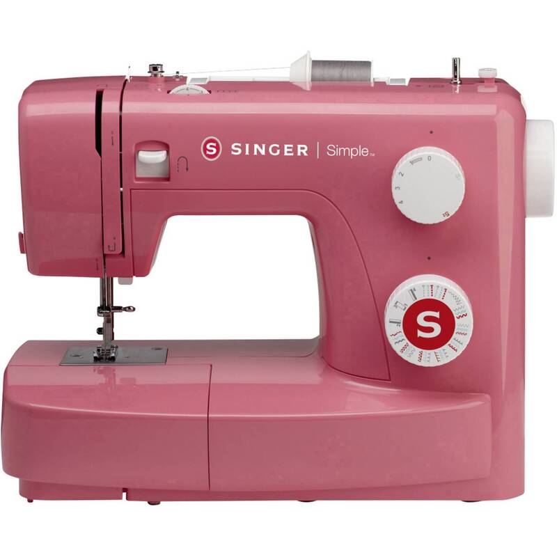 Singer Freiarmnähmaschine Nähmaschine Simple 3223R Rot Knopfloch Nähprogramm - 7393033096113