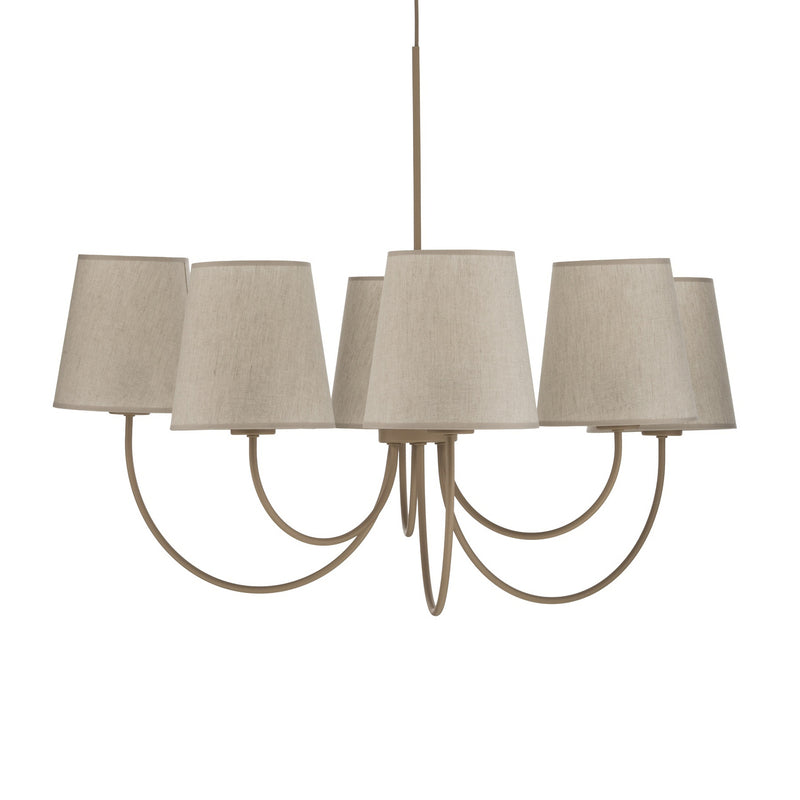 Kronleuchter Candi Hängeleuchte 6-flammig LED dimmbar beige/sand Ø85cm 110cm - 5906135110728