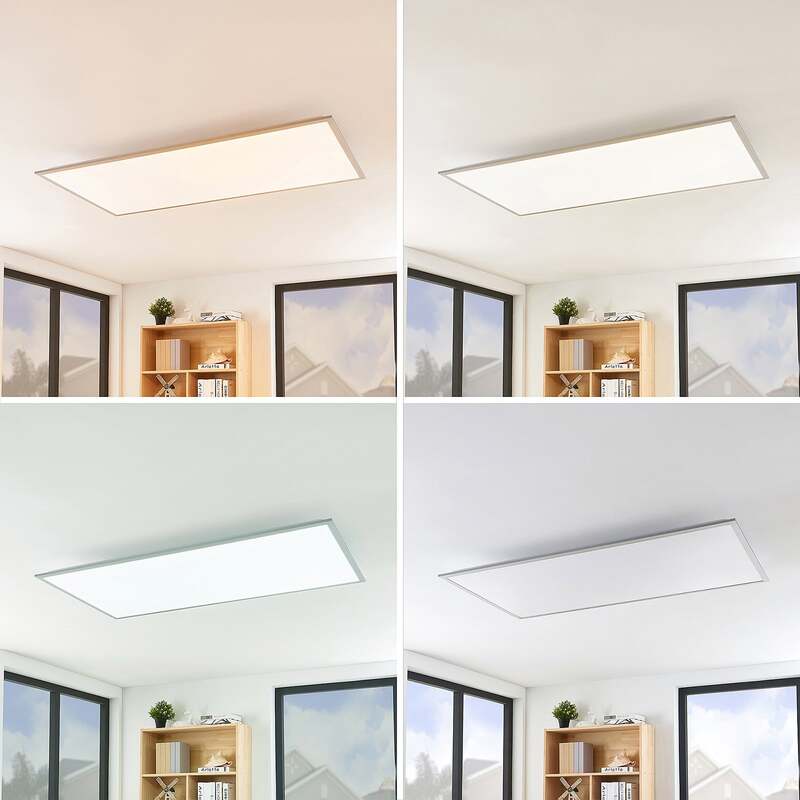 Lindby LED-Panel Stenley dimmbar CCT 120x60cm Leuchte Lichtfarbe warmweiß silber - 4251096571592