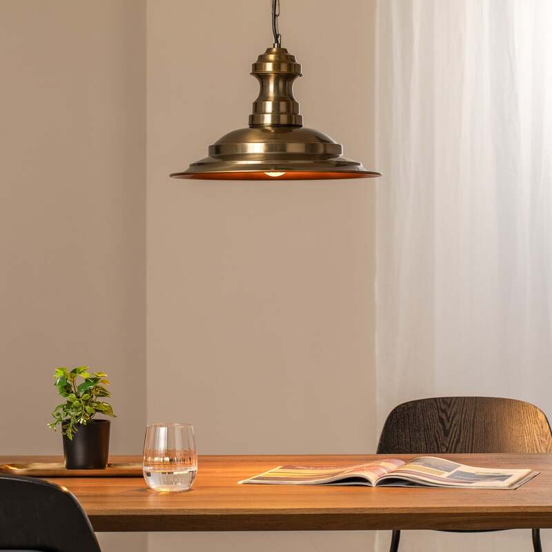 Hängeleuchte Pendelleuchte Sivani Leuchte gold antik Metall Esszimmer Wohnzimmer - 8681875637847
