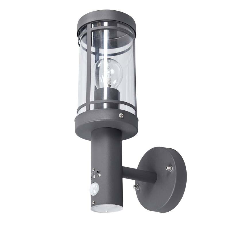 Lindby Außenwandleuchte Djori LED Gartenlampe mit Bewegungsmelder anthrazit IP44 - 4251096528688