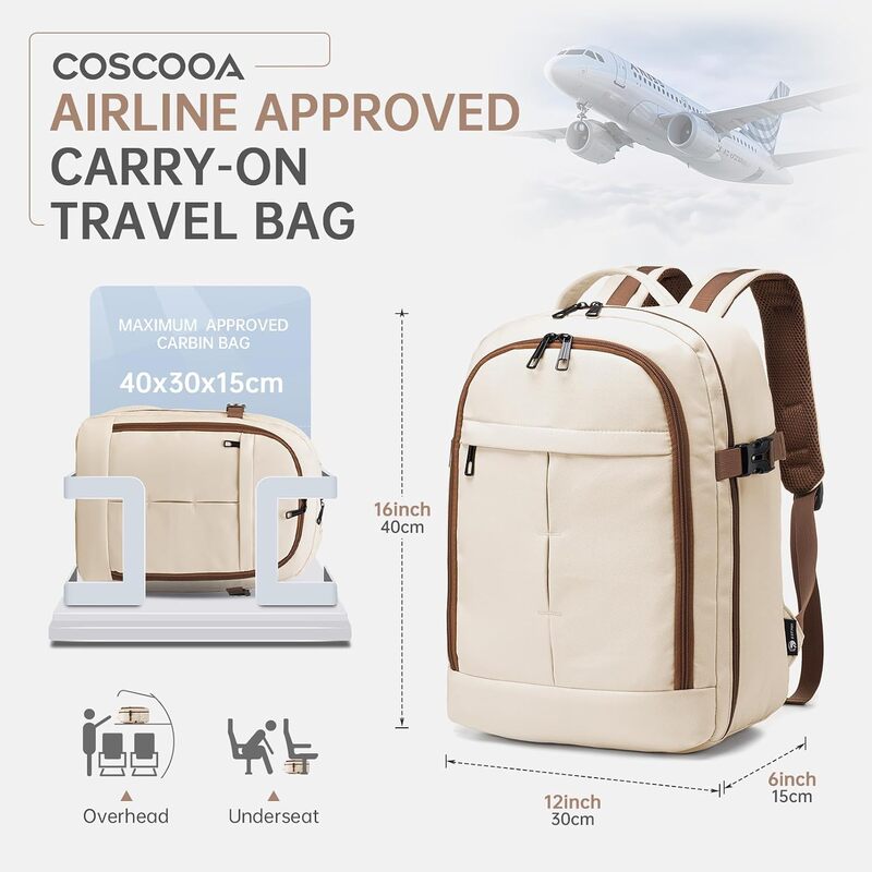 Kleiner Reiserrucksack 20l Handgepäck Flugzeug Reisetasche 40 x 30 x 15 - 4069876543218