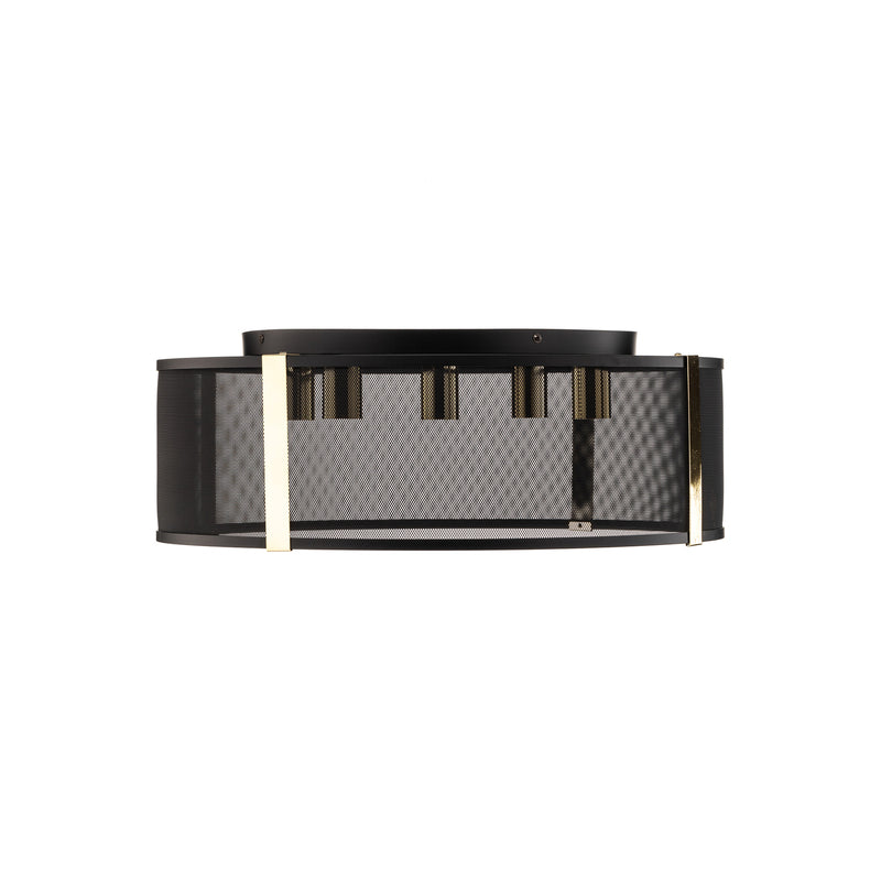 Luminex Deckenlampe Leuchte Lavinia gold schwarz Streifen fünfflammig E27 - 5907565941487