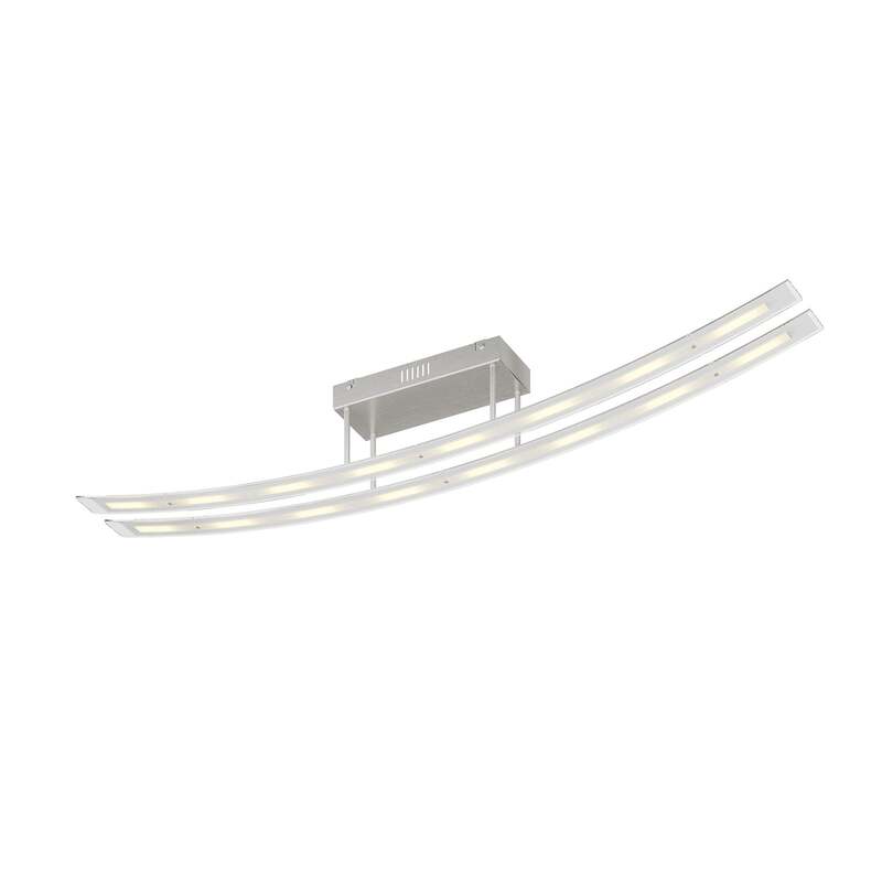 Lindby Deckenleuchte Jarda LED Lampe dimmbar warmweiß 134cm nickel matt 5760lm - 4251096526950