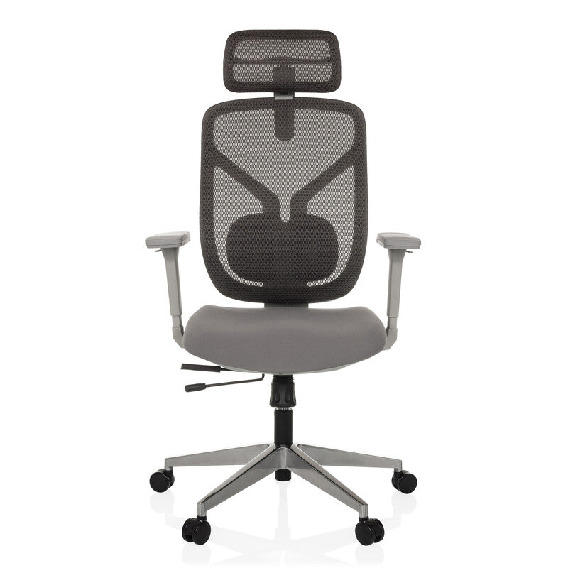 hjh OFFICE Bürostuhl Chefsessel CASSILIS W Netzstoff grau Drehstuhl Polyester - 4064323039037