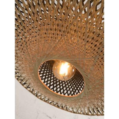 Good&Mojo Wandleuchte Kalimantan Lampe Bambus schwarz E27 1-flammig 60W IP20 - 8716248080453