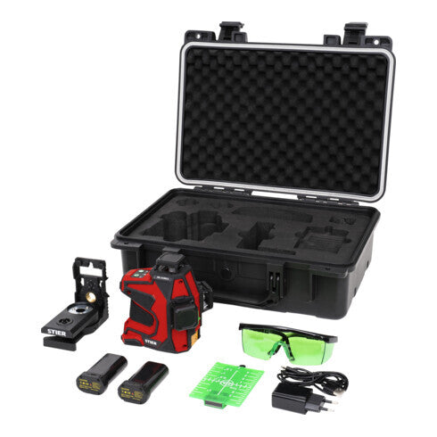 STIER Kreuzlinienlaser SKL 3x360° grün Lasergerät Nivelliergerät IP65 50m 100m - 4251709626664
