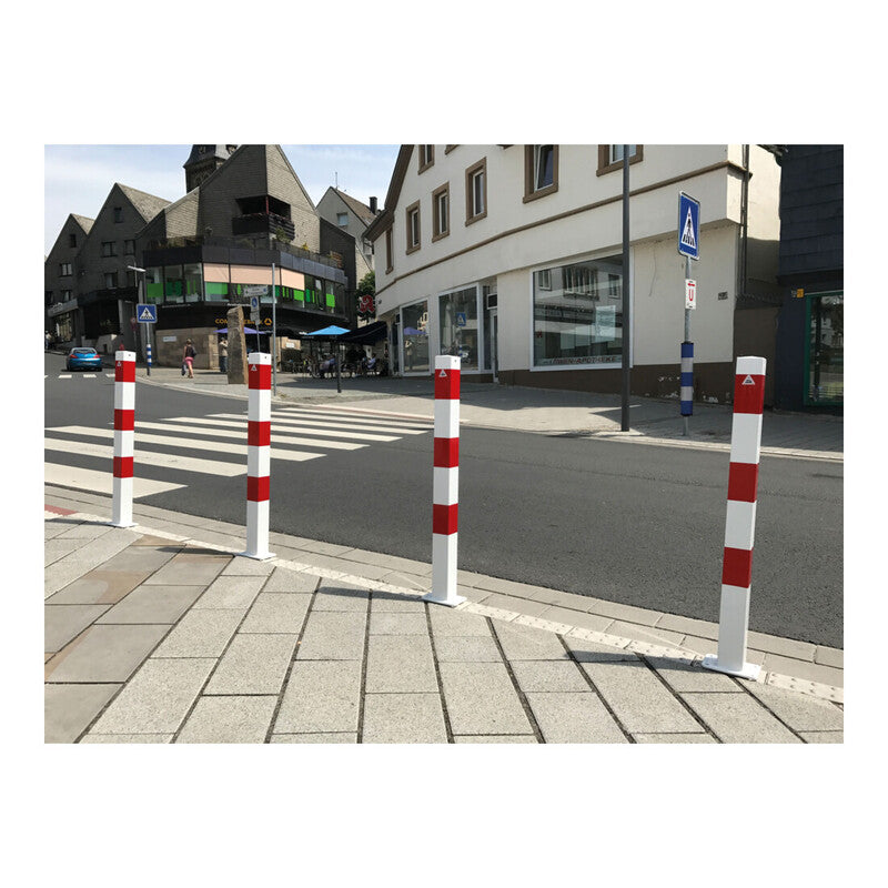 Schake Absperrpfosten Typ 470B/1 ortsfest Einbetonieren 70x70mm weiß rot + 1 Öse - 4250384711511